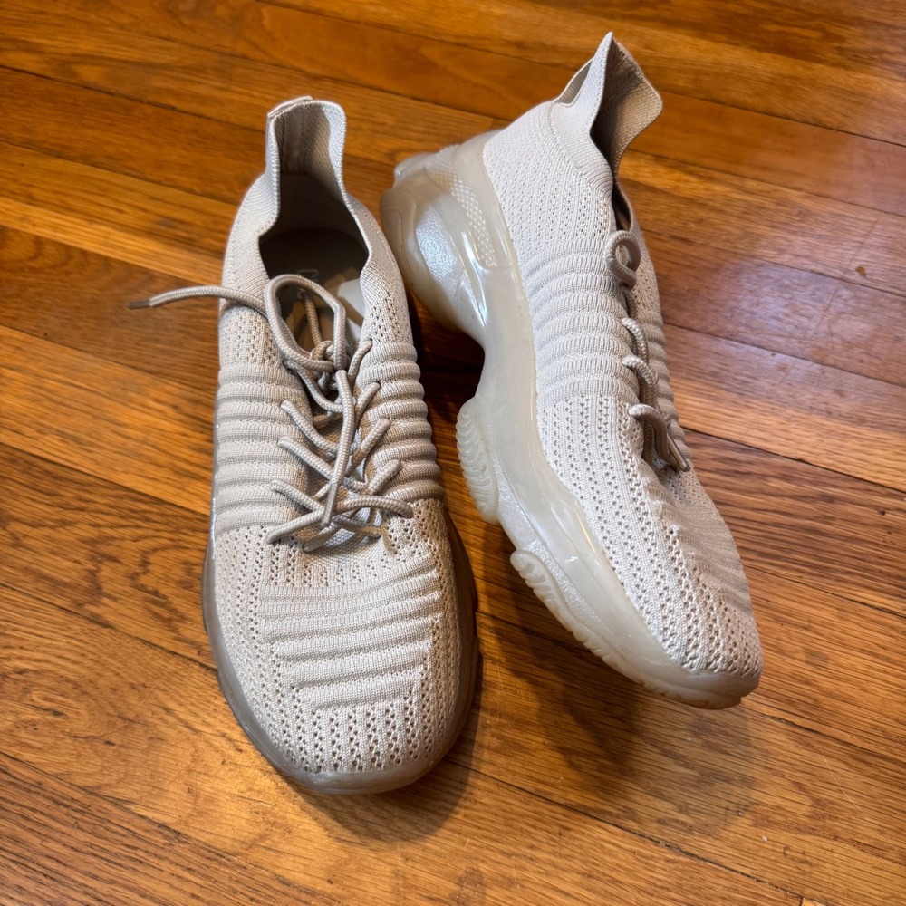 Cushionaire Women's Apolo-T Cream Knit Chunky Sneakers Size 8M